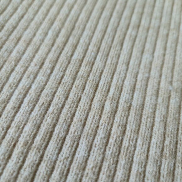 White Fox Ribbed Knit Lounge Pants XS Beige Cream Cozy Soft Stretch - Picture 7 of 7